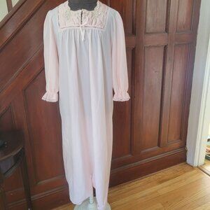 Vintage Stardust Pink Embroidered Nightgown Womens Medium